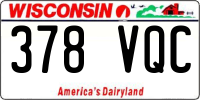 WI license plate 378VQC