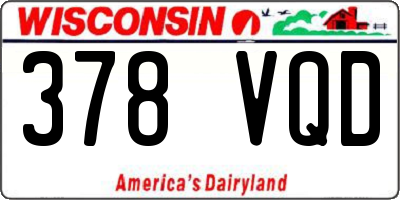 WI license plate 378VQD