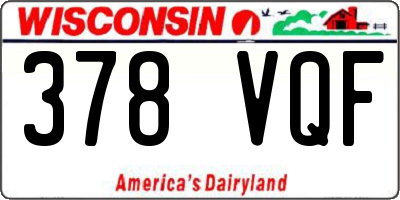 WI license plate 378VQF