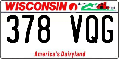 WI license plate 378VQG