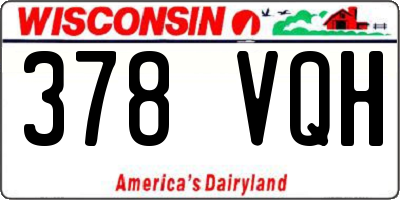 WI license plate 378VQH