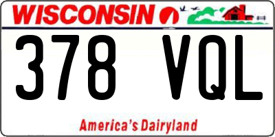 WI license plate 378VQL