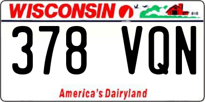 WI license plate 378VQN