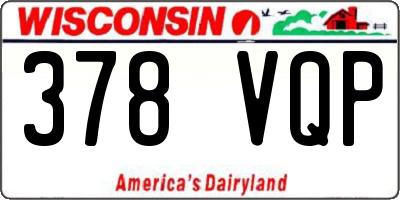 WI license plate 378VQP