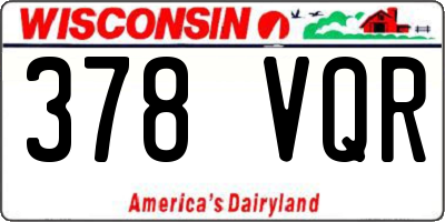WI license plate 378VQR