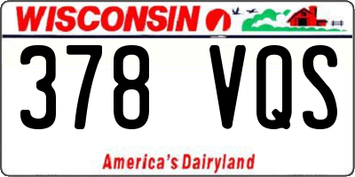 WI license plate 378VQS