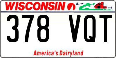 WI license plate 378VQT