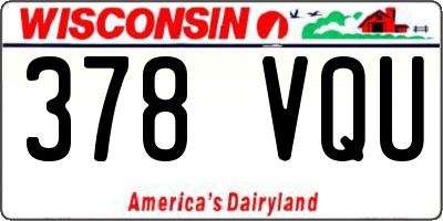 WI license plate 378VQU