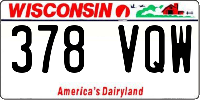 WI license plate 378VQW