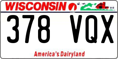 WI license plate 378VQX