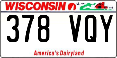WI license plate 378VQY