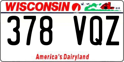 WI license plate 378VQZ