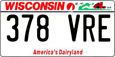 WI license plate 378VRE