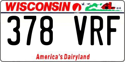 WI license plate 378VRF