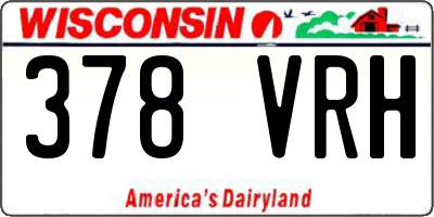 WI license plate 378VRH