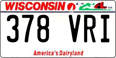 WI license plate 378VRI