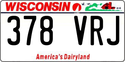 WI license plate 378VRJ