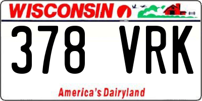 WI license plate 378VRK
