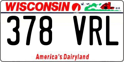 WI license plate 378VRL