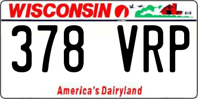 WI license plate 378VRP