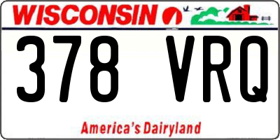 WI license plate 378VRQ