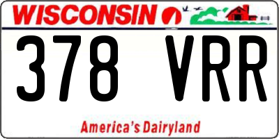 WI license plate 378VRR