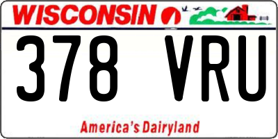 WI license plate 378VRU