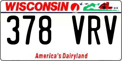 WI license plate 378VRV