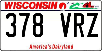 WI license plate 378VRZ