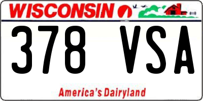 WI license plate 378VSA