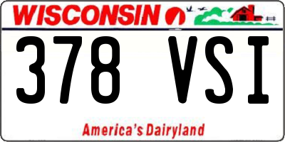 WI license plate 378VSI