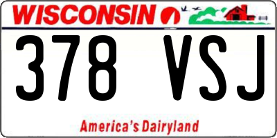 WI license plate 378VSJ