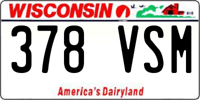 WI license plate 378VSM