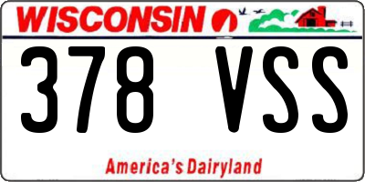 WI license plate 378VSS