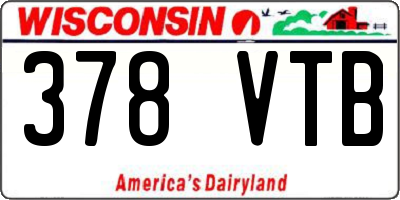 WI license plate 378VTB