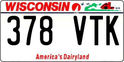 WI license plate 378VTK