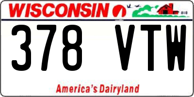 WI license plate 378VTW