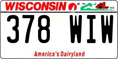 WI license plate 378WIW
