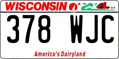 WI license plate 378WJC