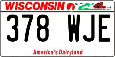 WI license plate 378WJE