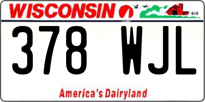 WI license plate 378WJL