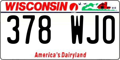 WI license plate 378WJO