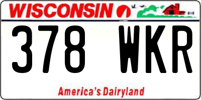 WI license plate 378WKR