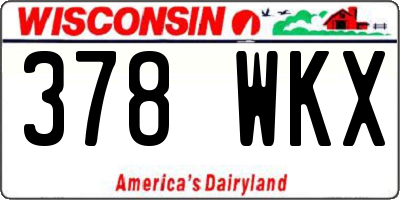 WI license plate 378WKX