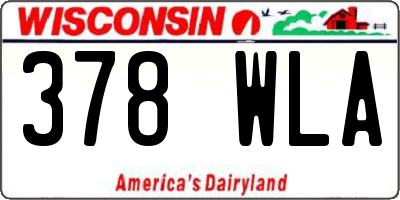 WI license plate 378WLA