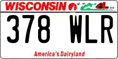 WI license plate 378WLR