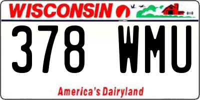 WI license plate 378WMU