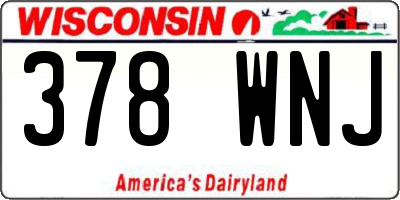WI license plate 378WNJ