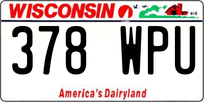 WI license plate 378WPU