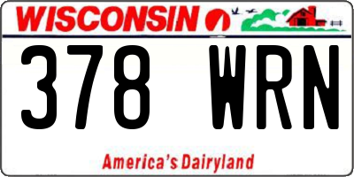 WI license plate 378WRN